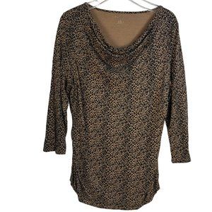 Talbots drape neck animal print 3/4 sleeve. Tagged as XL, but fits like Large